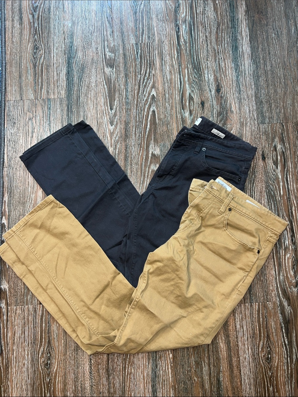 Goodfellow & Co Men’s Slim Straight Jeans Bundle Dark Charcoal and Khaki 34x32